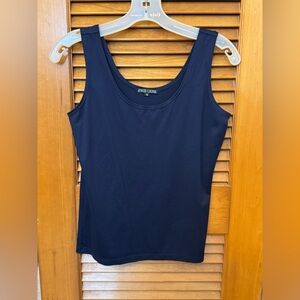 Anue Ligne Navy Blue Fitted Sleeveless Tank Top Sz M